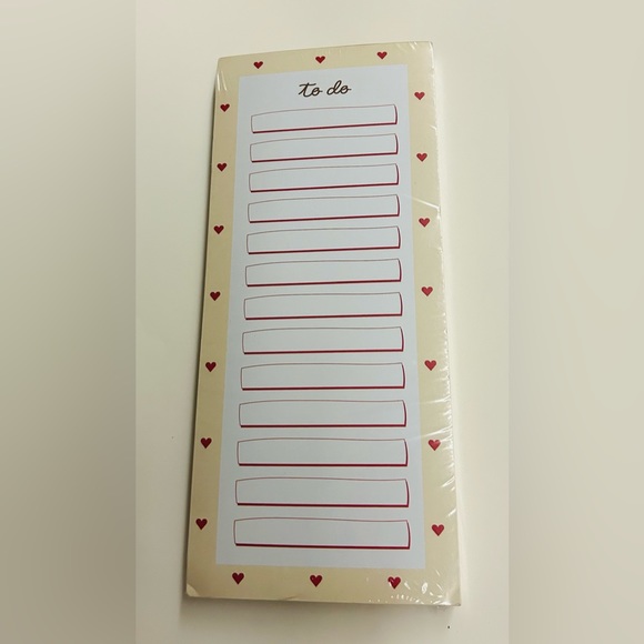 New Hearts "To Do" List Pad Graphique Lined 2 Magnets 100 Sheets Valentine's Day - Picture 7 of 10